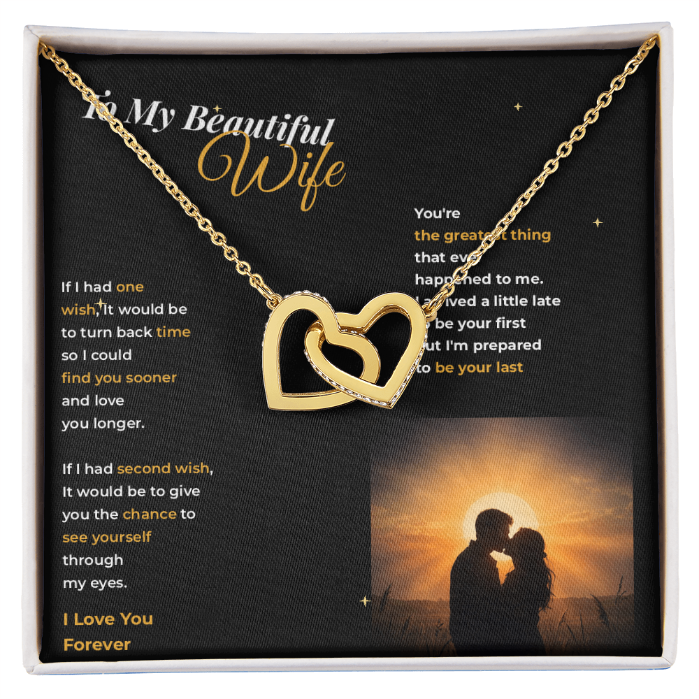 To My Beautiful Wife — Interlocking Hearts Necklace