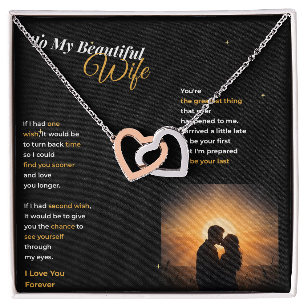 To My Beautiful Wife — Interlocking Hearts Necklace