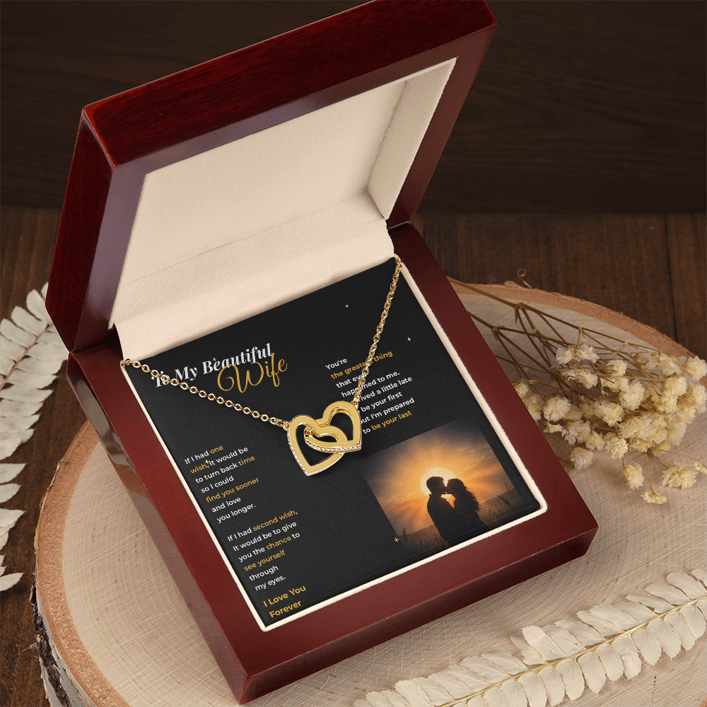 To My Beautiful Wife — Interlocking Hearts Necklace