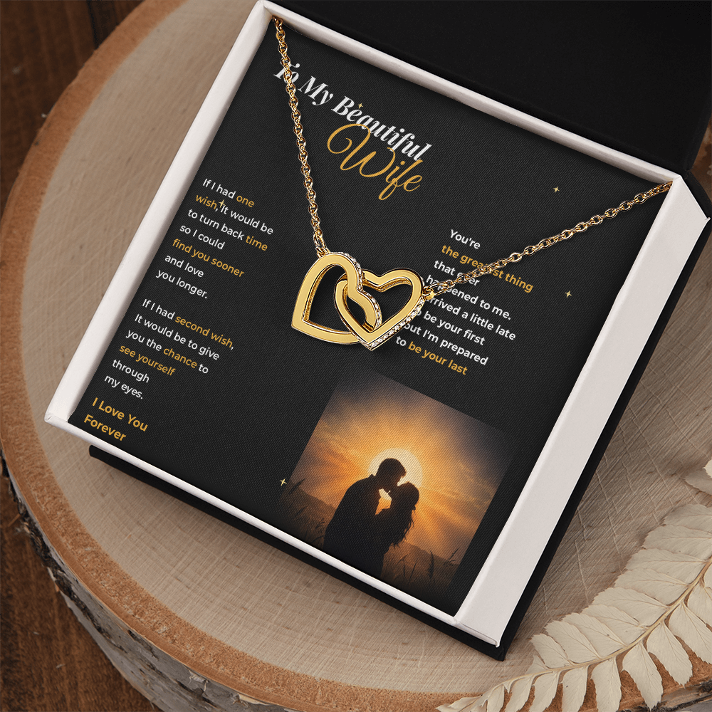 To My Beautiful Wife — Interlocking Hearts Necklace