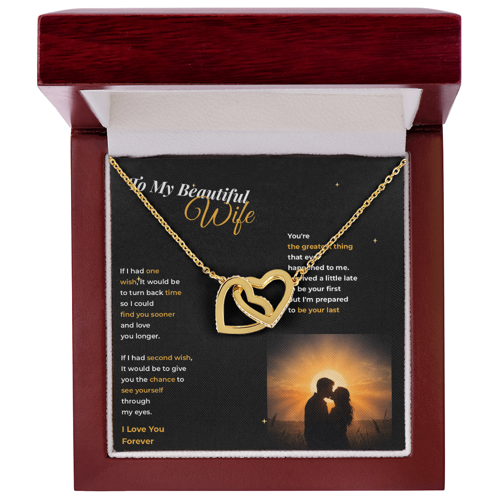 To My Beautiful Wife — Interlocking Hearts Necklace